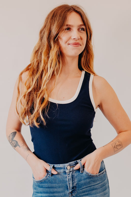 Z Supply | Sirena Colorblocked Rib Tank | Eclipse