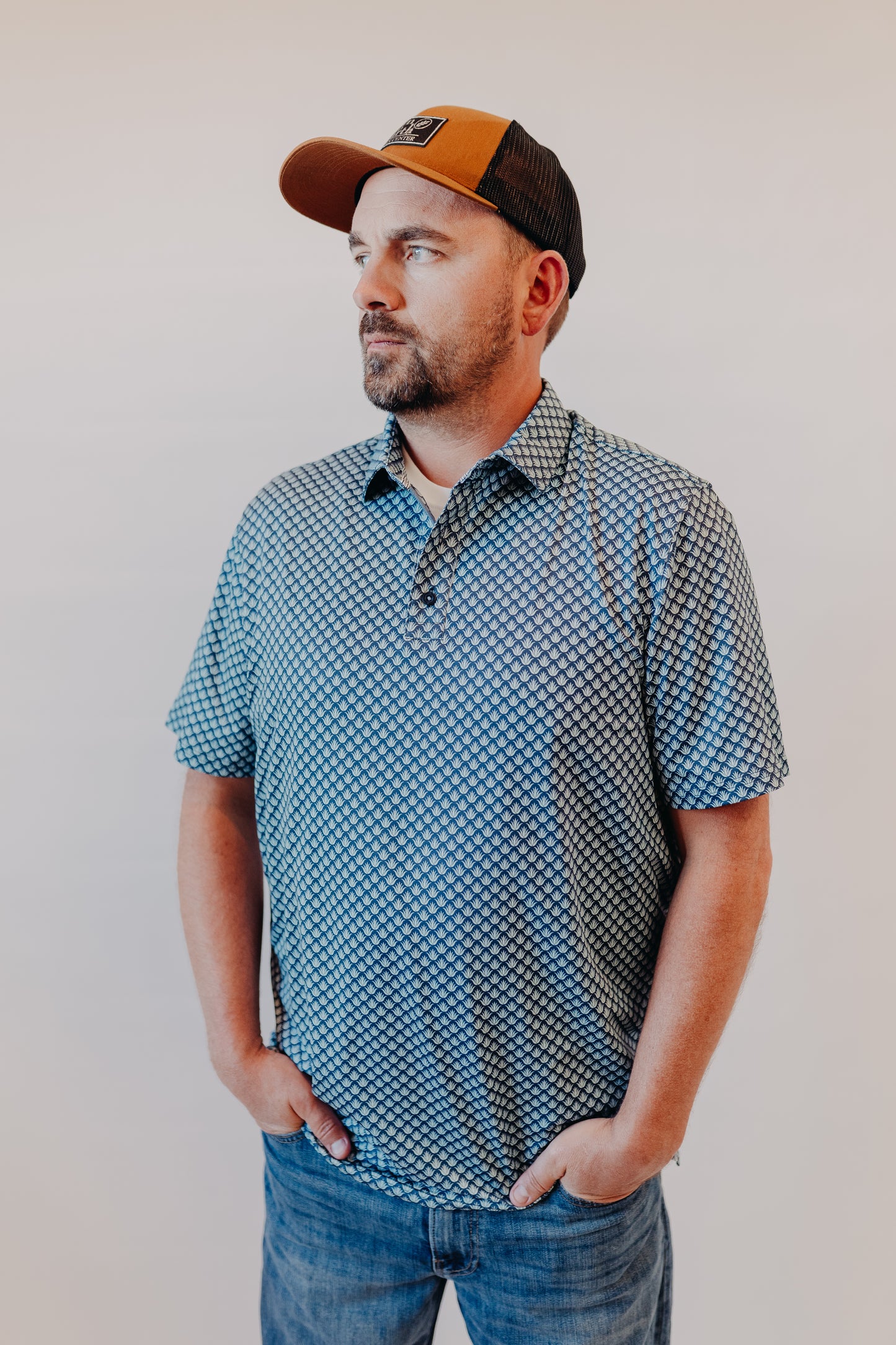 Flag & Anthem | Fridley Agave Print Polo | Navy Combo