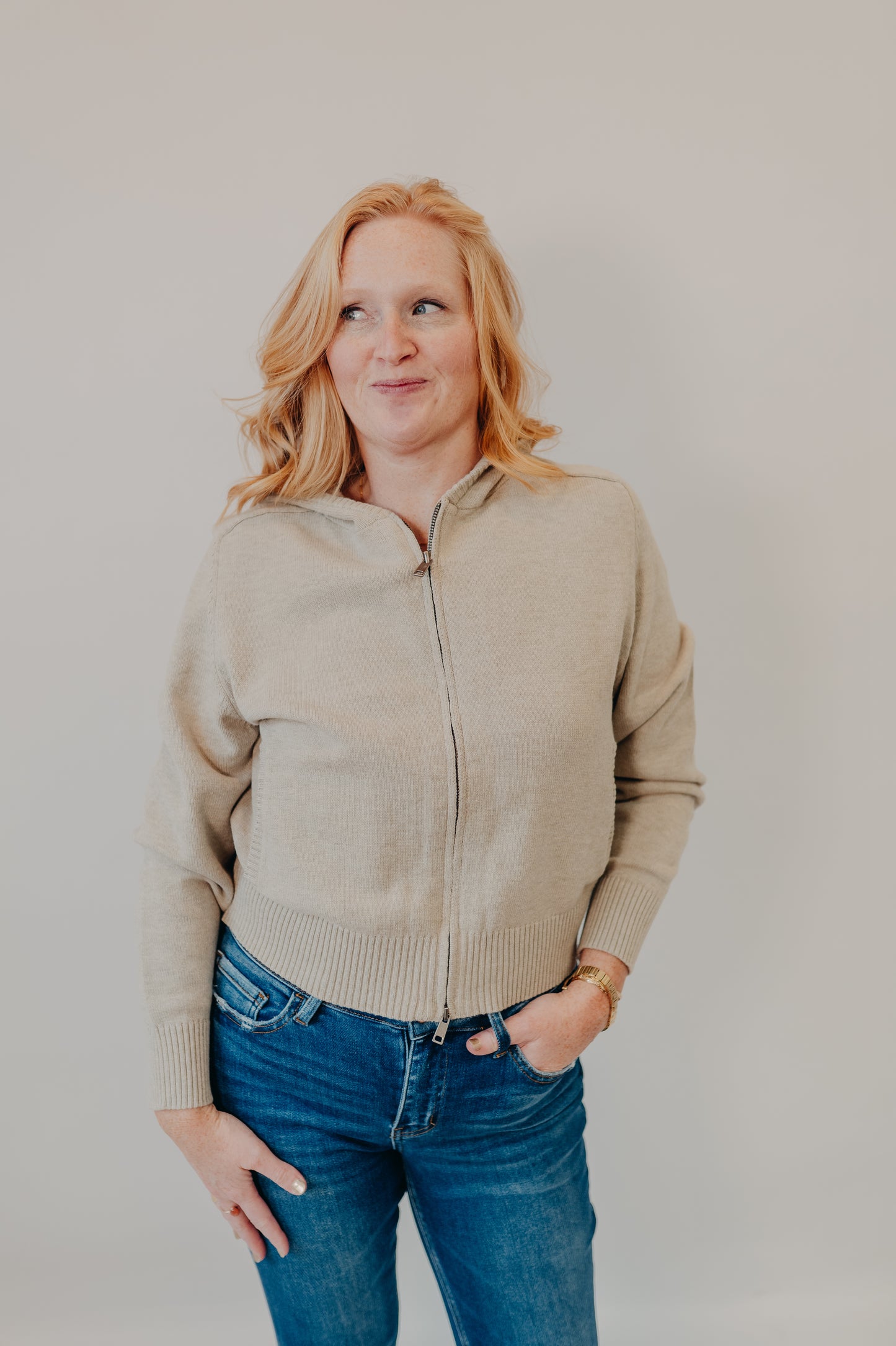 The Normal Brand | Lola Full Zip Hoodie | Oat