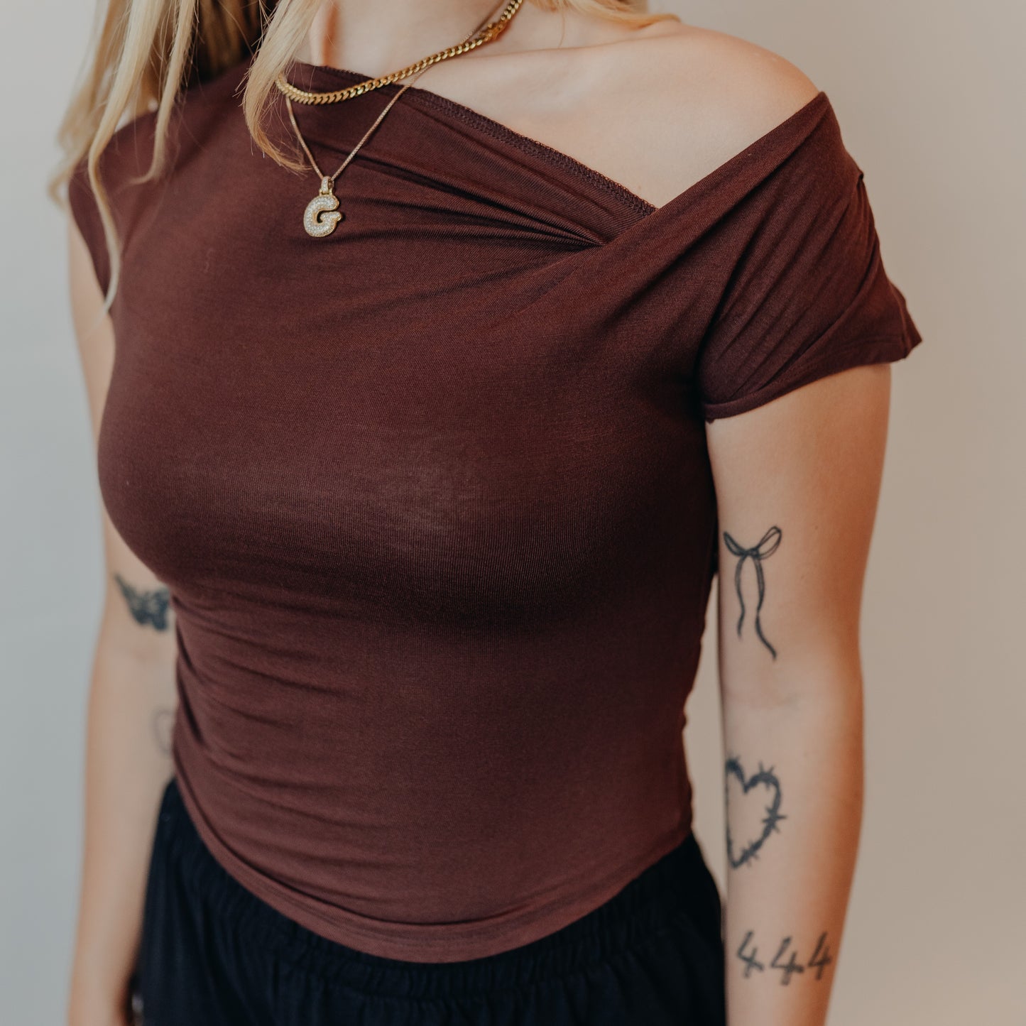 Blu Pepper | Asymmetrical Top | Chocolate