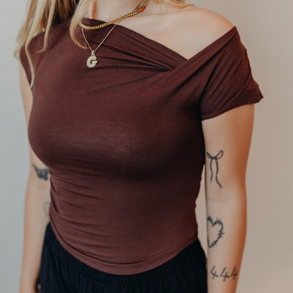 Blu Pepper | Asymmetrical Top | Chocolate