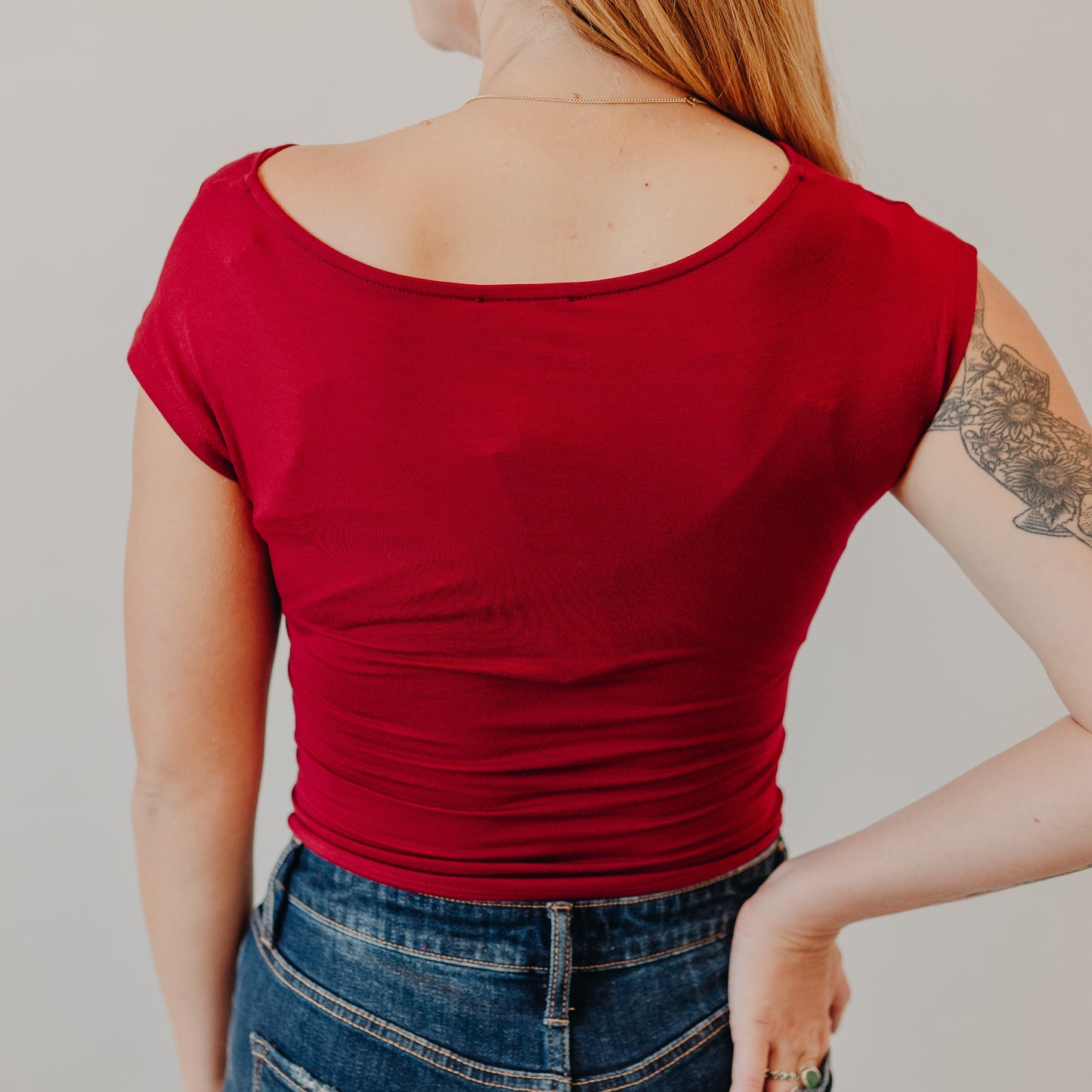 Blu Pepper | Asymmetrical Top | Deep Red