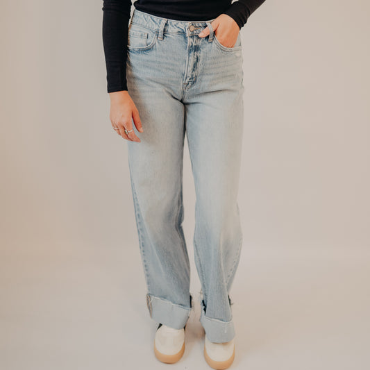 Vervet | Super High-Rise Cuff Baggy Wide | Futuristic