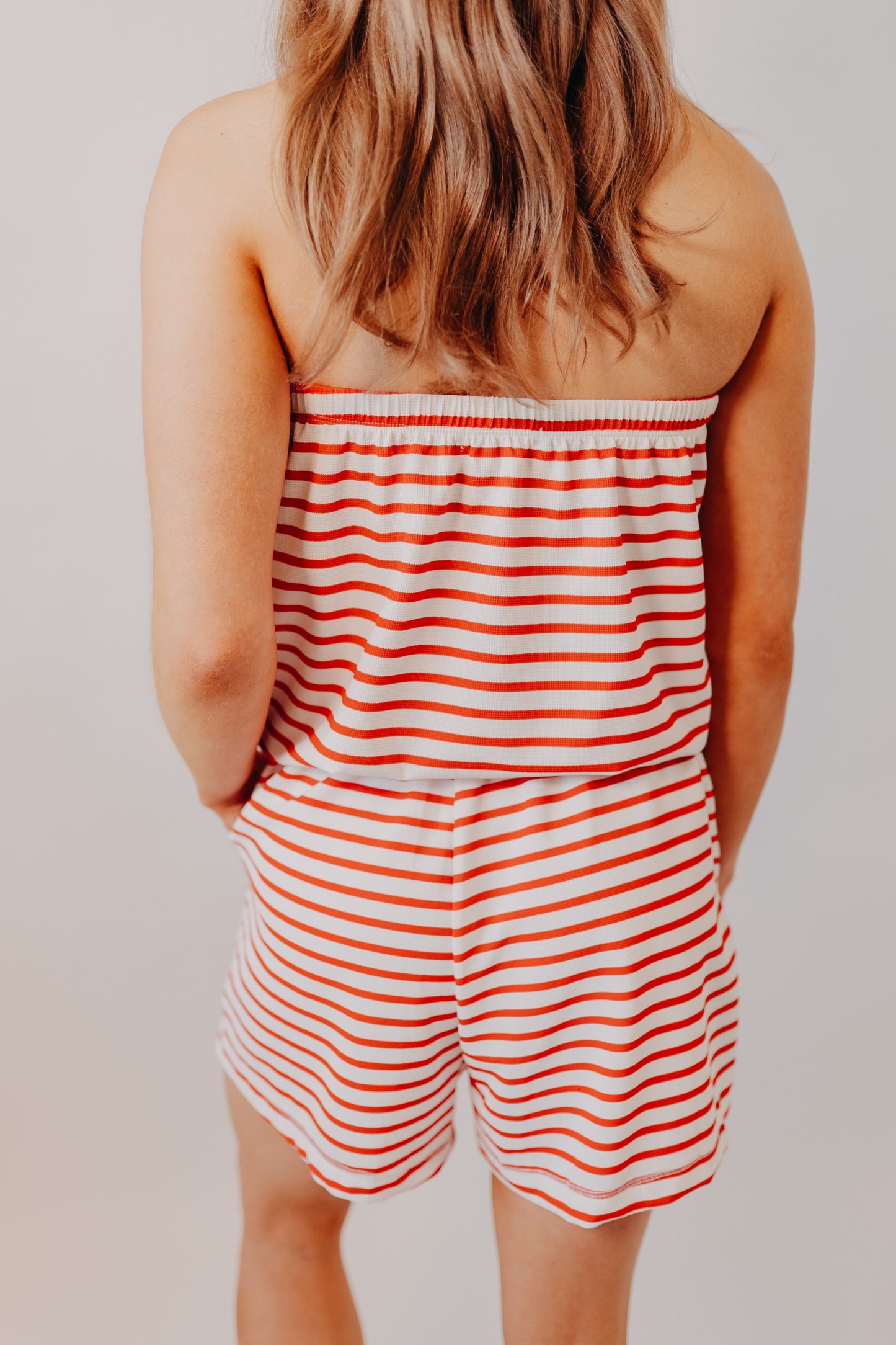 Wishlist | Striped Tube Romper | Cherry Ivory