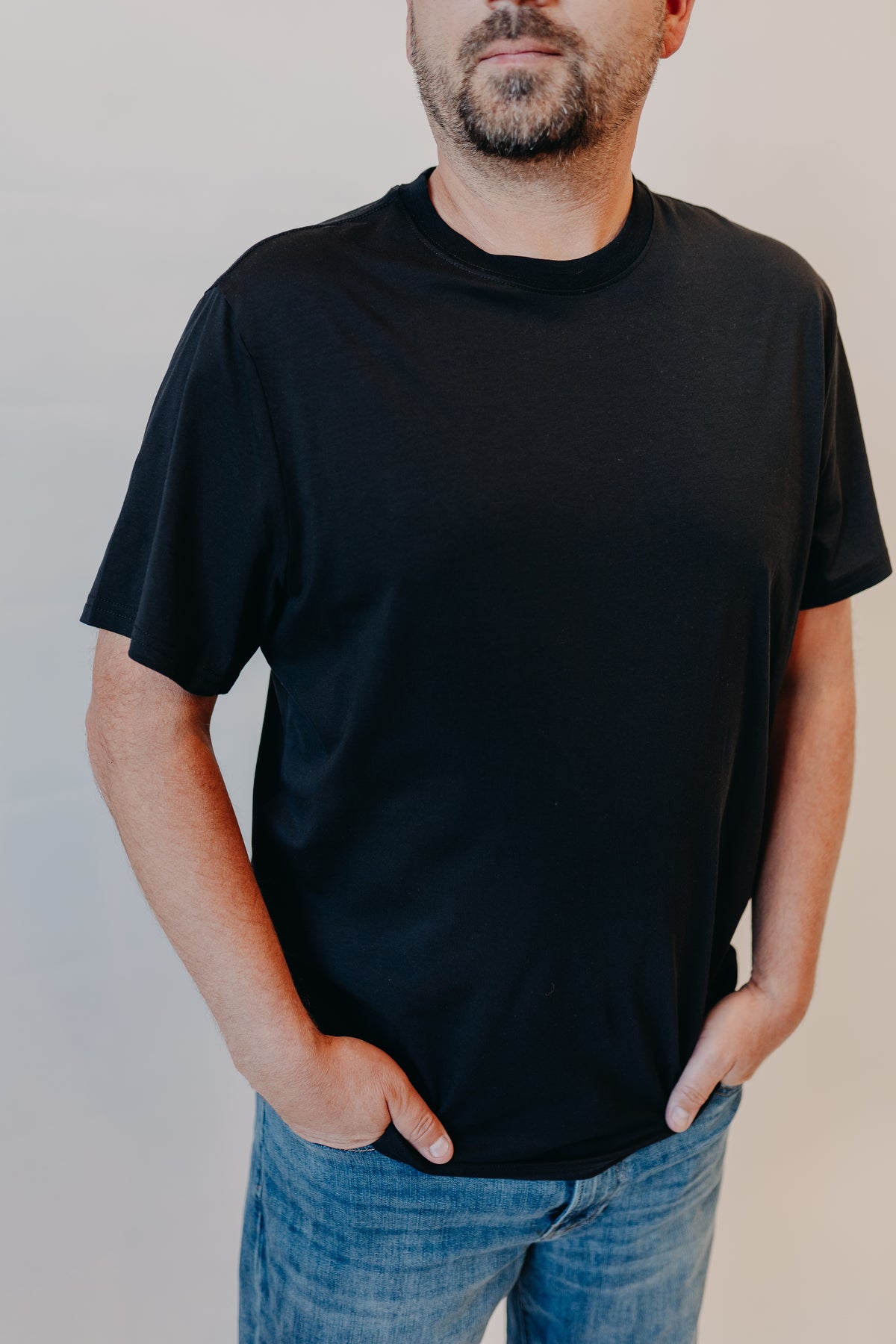 Flag & Anthem | Essential Stretch Crew Tee | Black