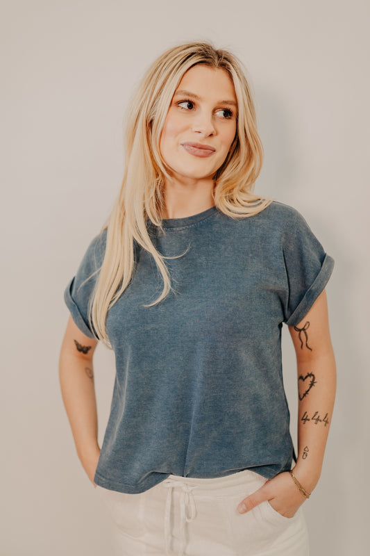 Thread & Supply | Nova Top | Washed Denim Blue