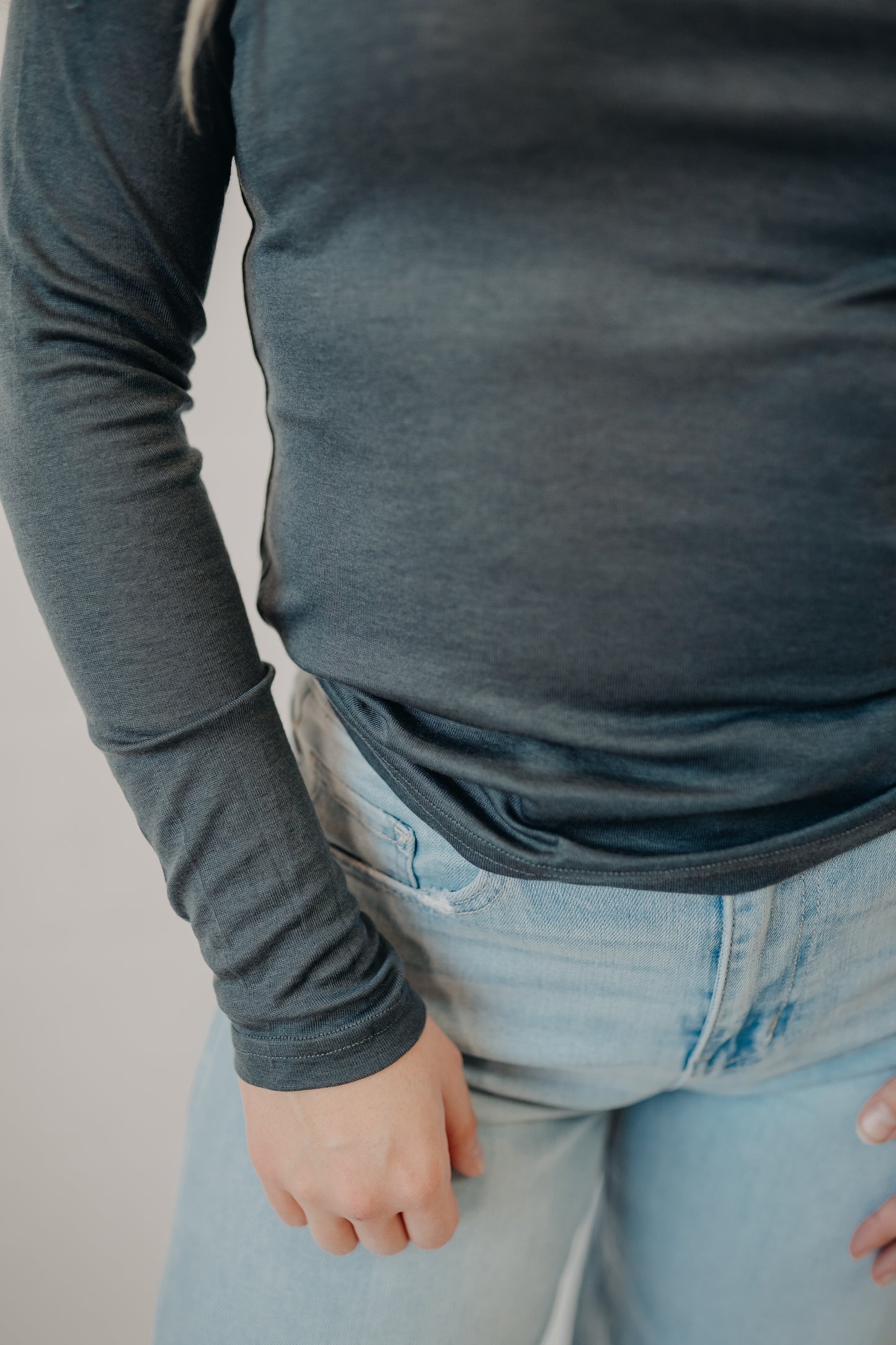 Fun2Fun | Basic Knit Top | Steel Blue