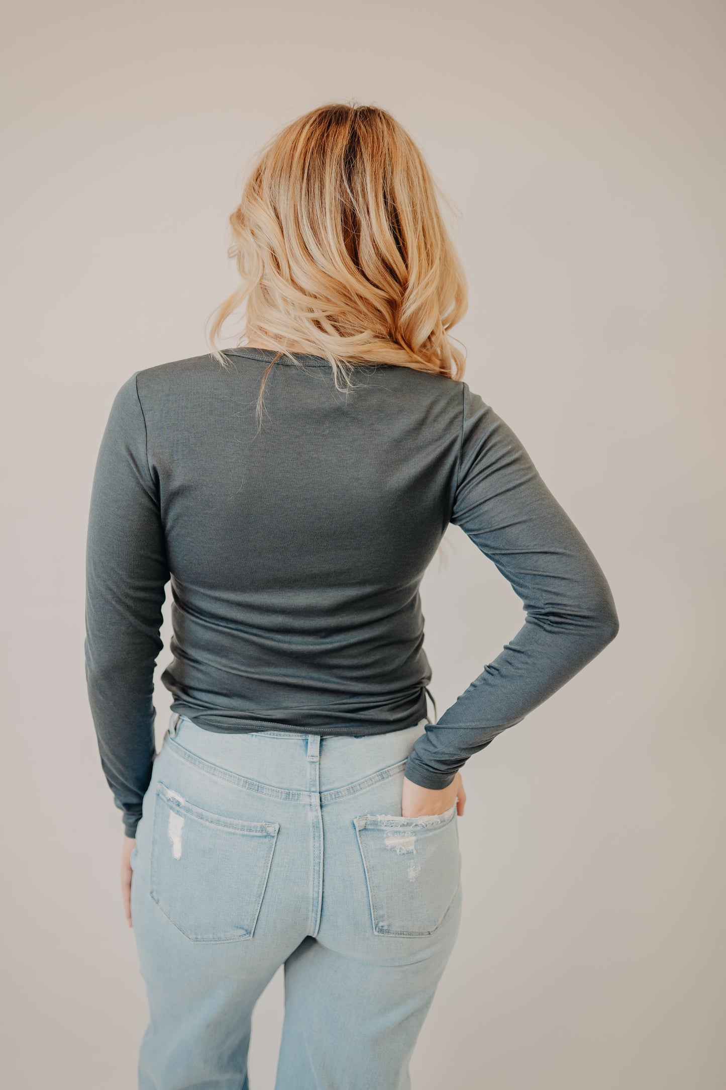 Fun2Fun | Basic Knit Top | Steel Blue