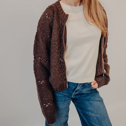 Z Supply | Sundance Sweater Jacket | Chocolate Cherry