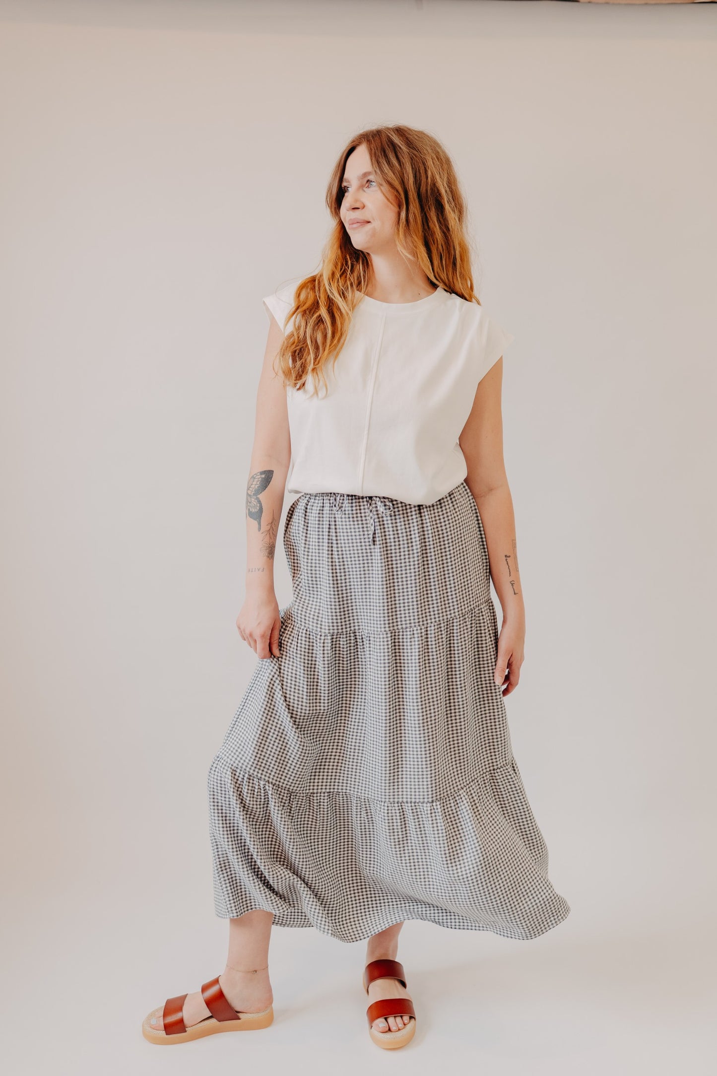 Thread & Supply | Caelis Skirt | Charcoal Gingham