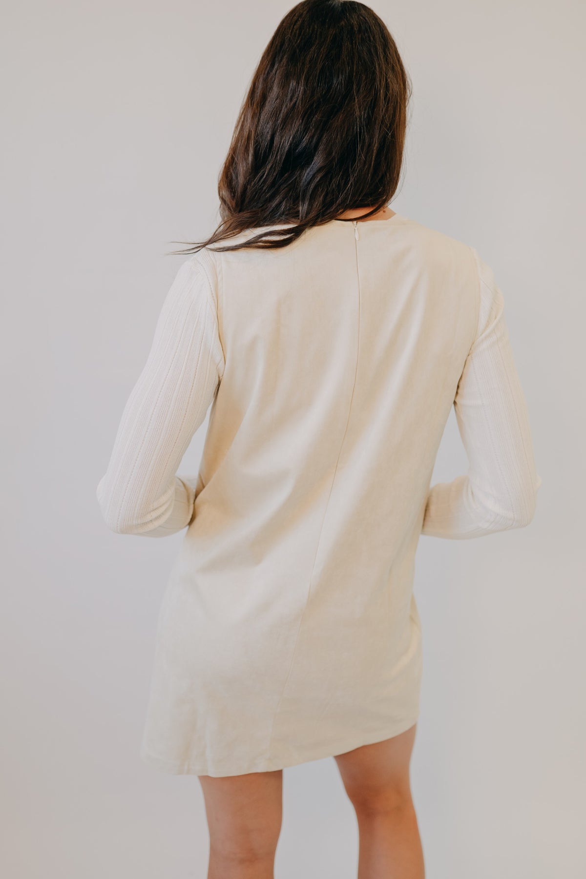 Wishlist | Suede V-Neck Mini Dress | Stone