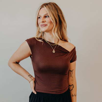 Blu Pepper | Asymmetrical Top | Chocolate