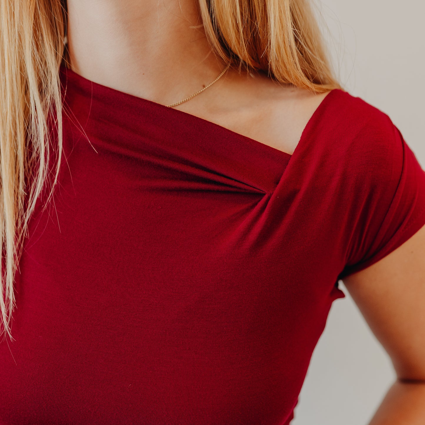 Blu Pepper | Asymmetrical Top | Deep Red