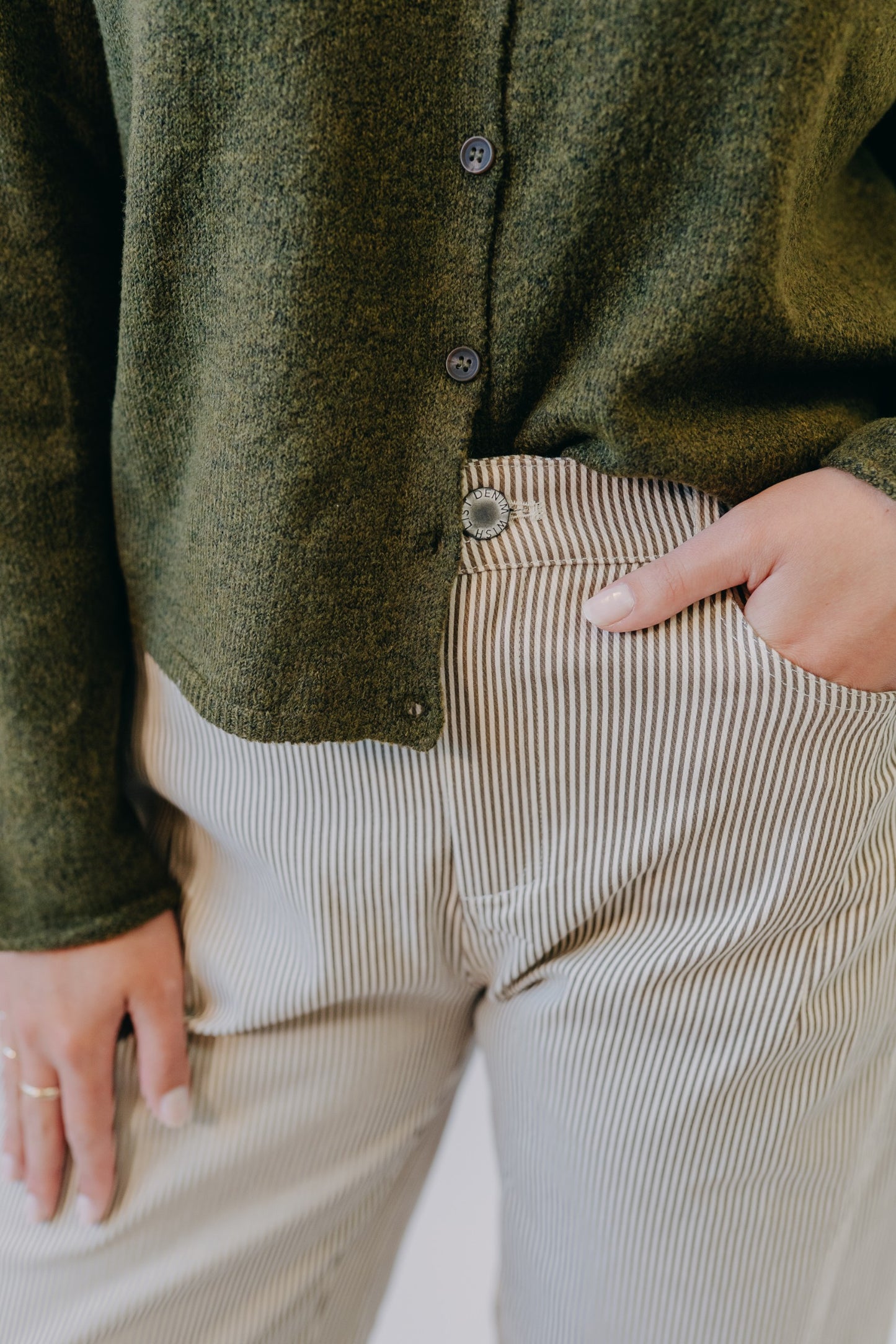 Wishlist | Striped Cotton Pants | Espresso Taupe