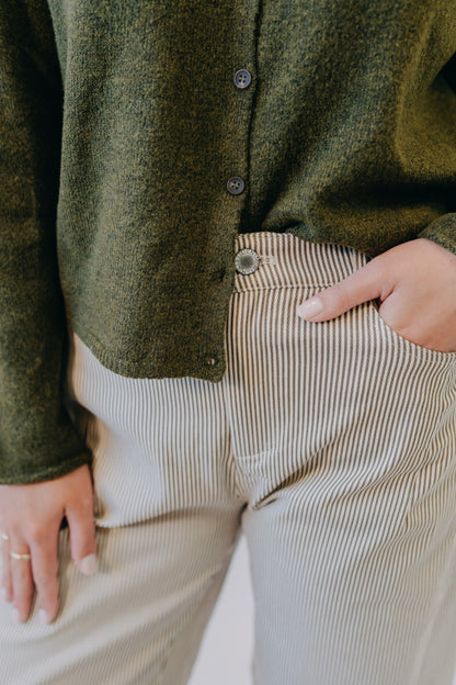 Wishlist | Striped Cotton Pants | Espresso Taupe