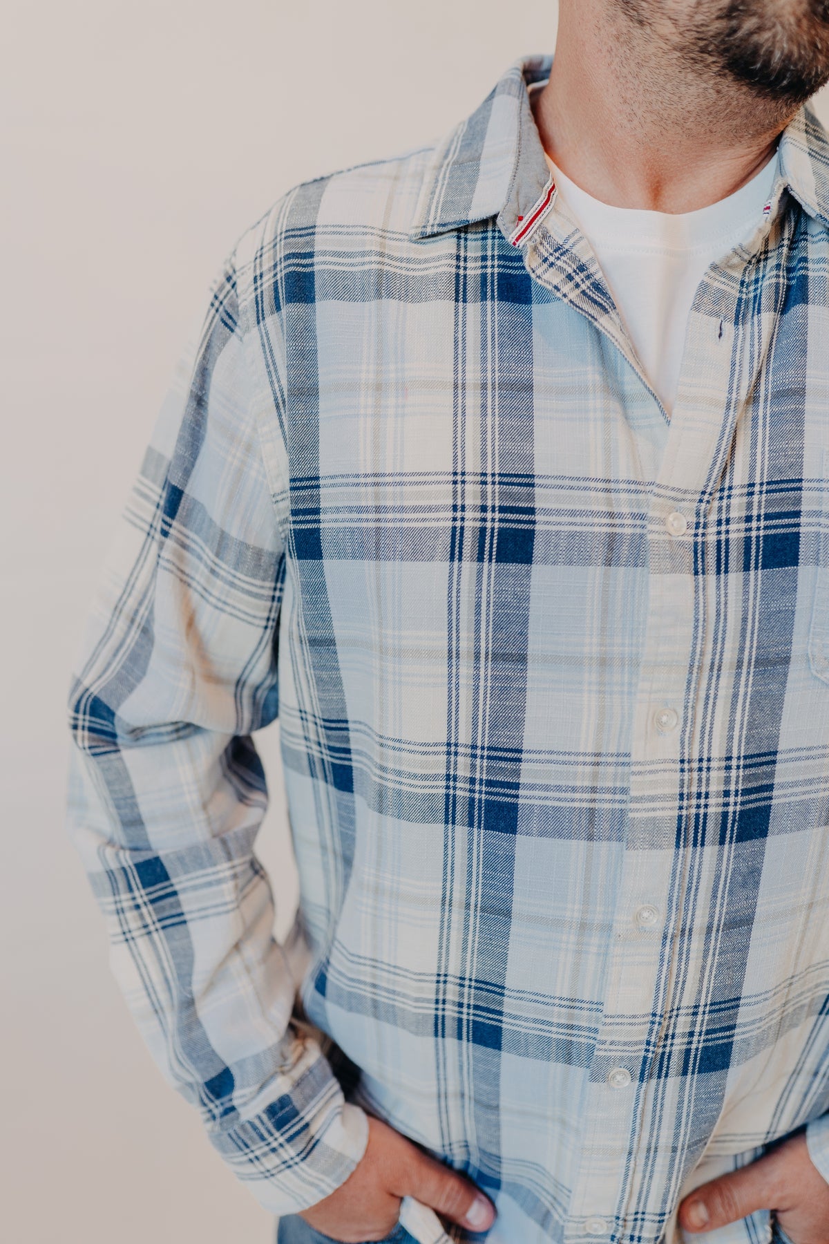 Flag & Anthem | Roswell Vintage Wash Shirt | Navy Cream