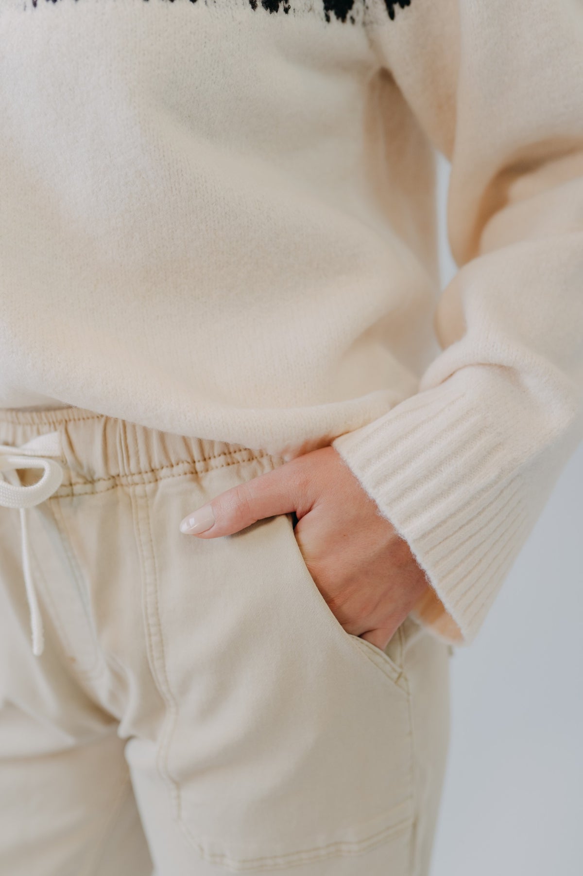 Blu Pepper | Fair Isle Crew Neck Sweater | Cream