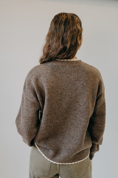 Blu Pepper | Contrast Edge Pullover | Mocha