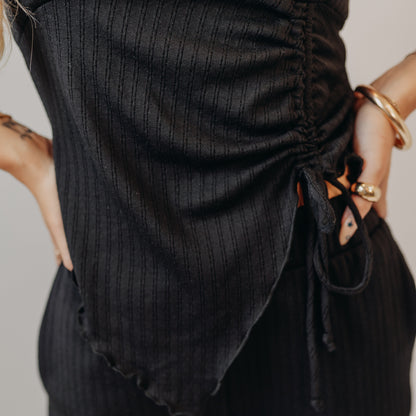 Gilli | Side Tie Sleeveless Top | Black