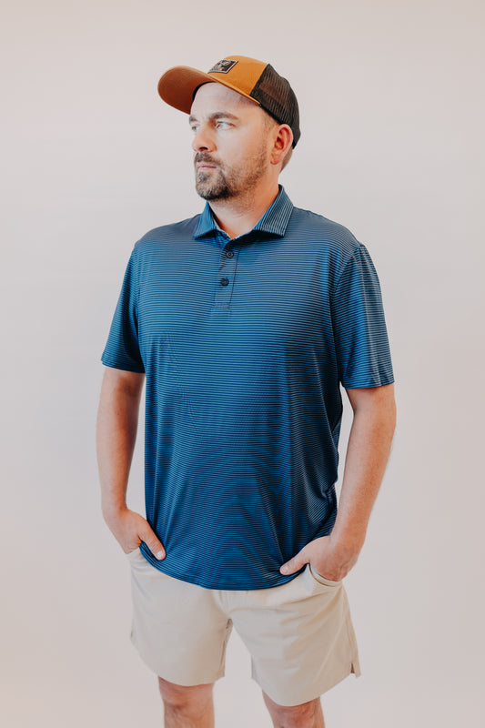 Flag & Anthem | Naples Striped Polo | Navy Blue