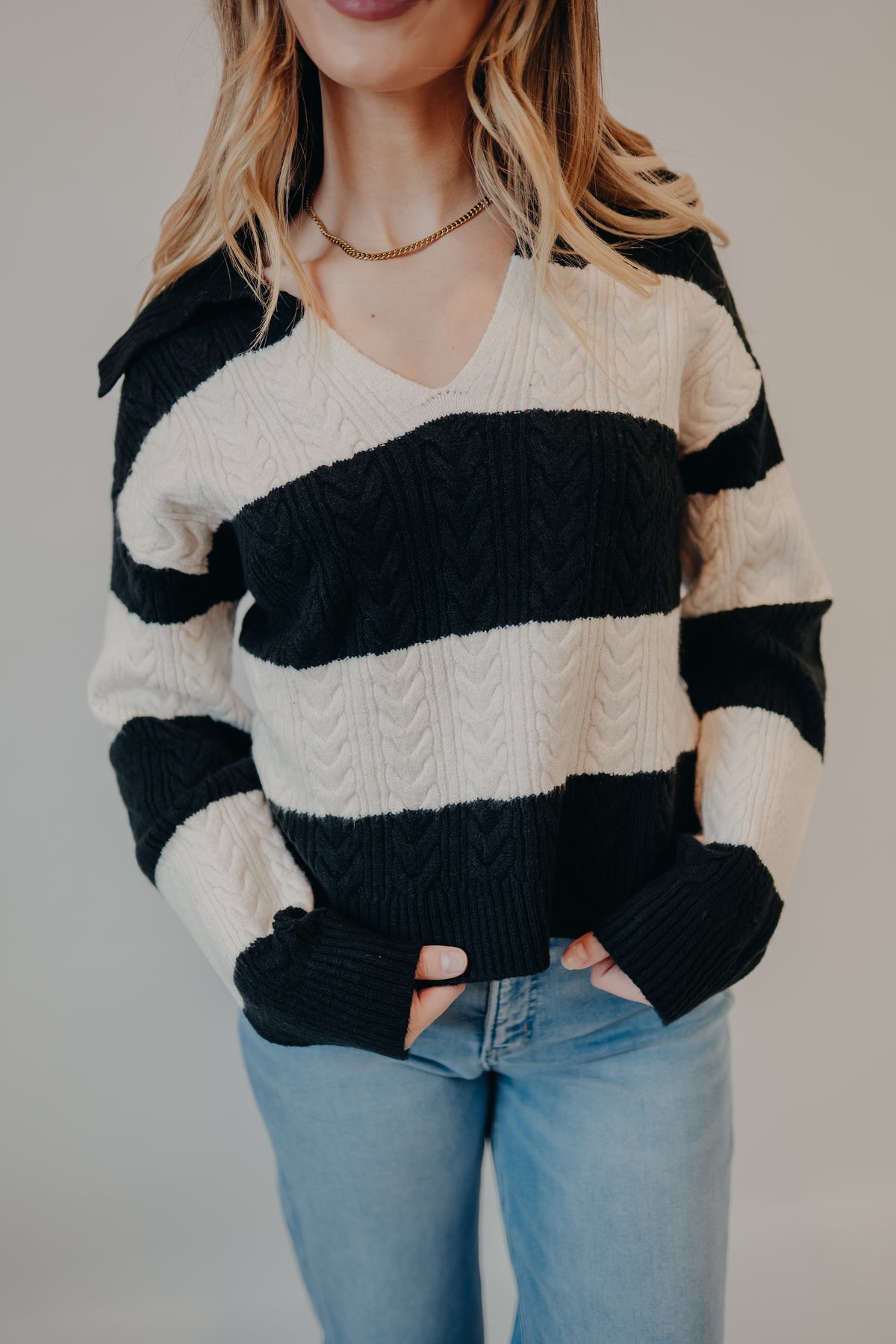 Thread & Supply | Paula Sweater | White Black