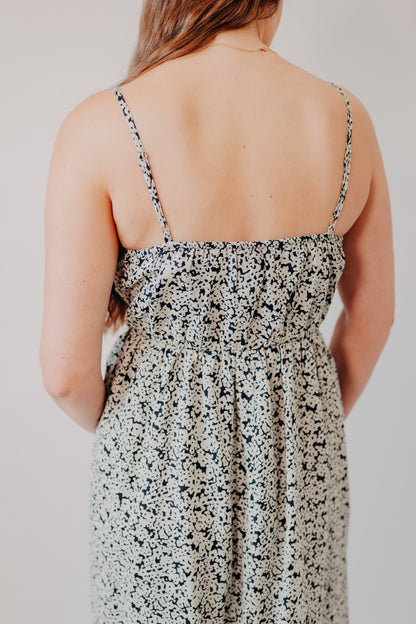 Miou Muse | Floral Print Maxi Dress | Black Multi
