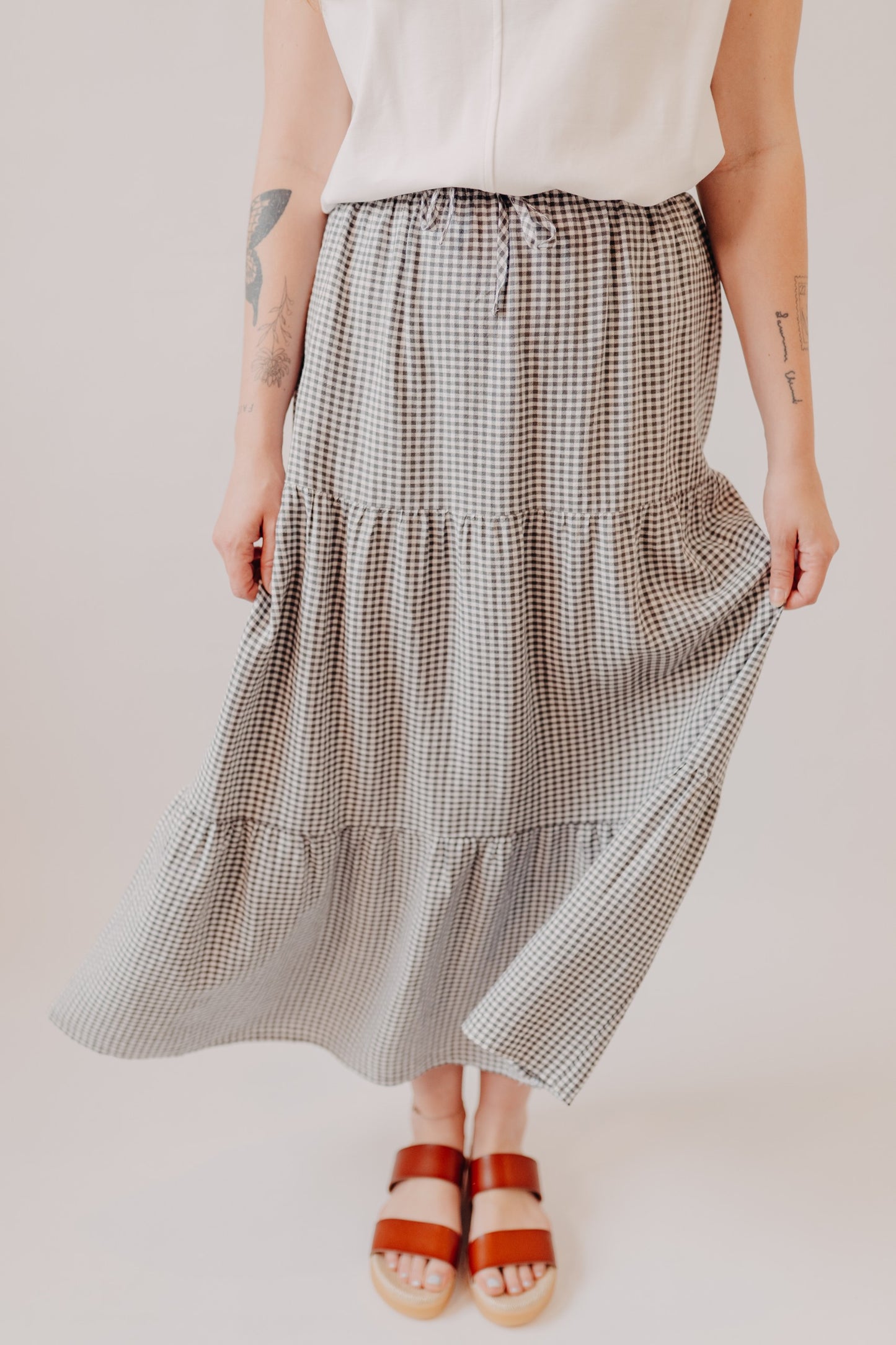 Thread & Supply | Caelis Skirt | Charcoal Gingham