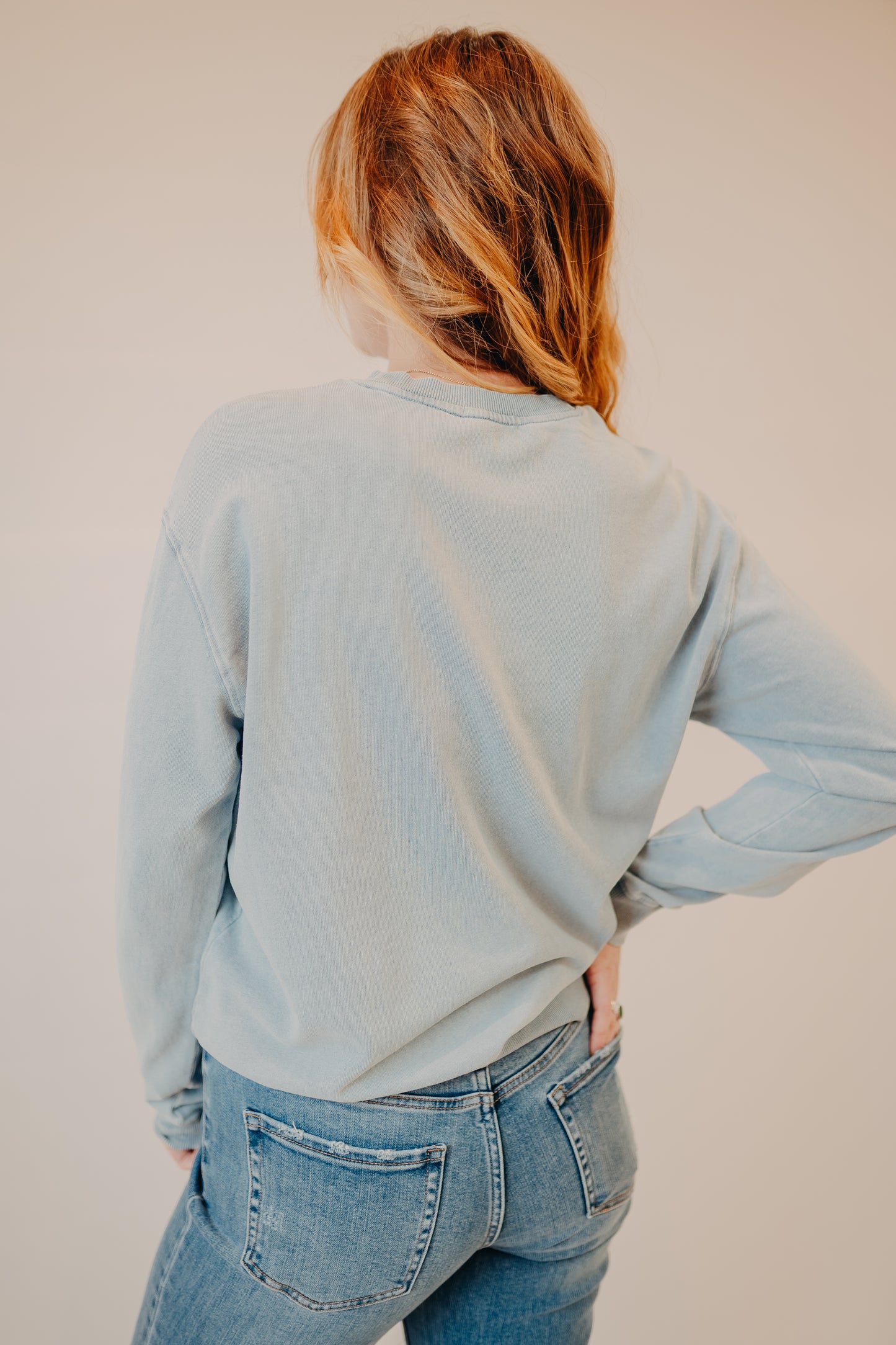 Z Supply | Boyfriend Denim Sweatshirt | Ocean Air Indigo