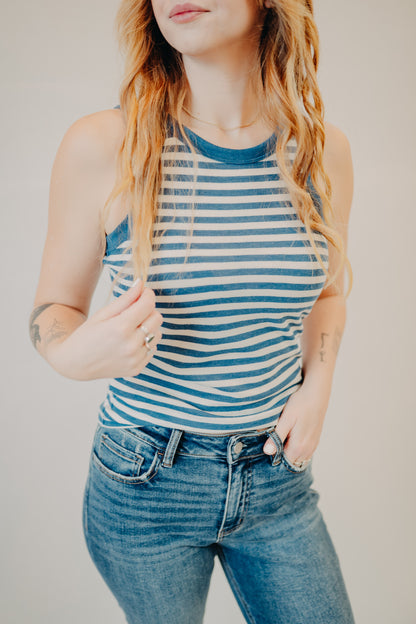 Z Supply | Select Striped Tank | Calypso Blue Indigo