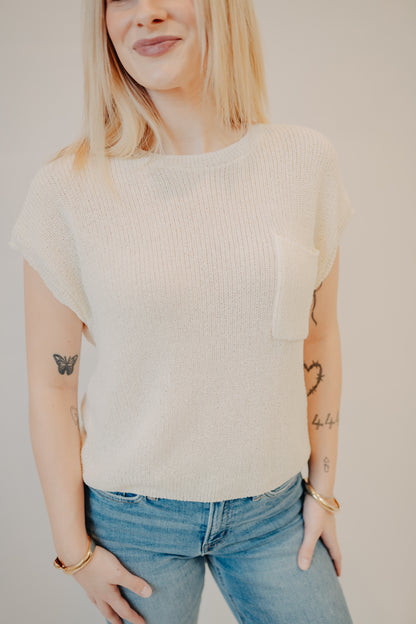 Blu Pepper | Batwing Sweater with Pocket | Ivory