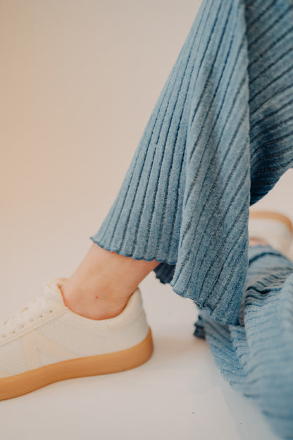 Z Supply | Dawn Smocked Rib Pant | Oceanic Blue