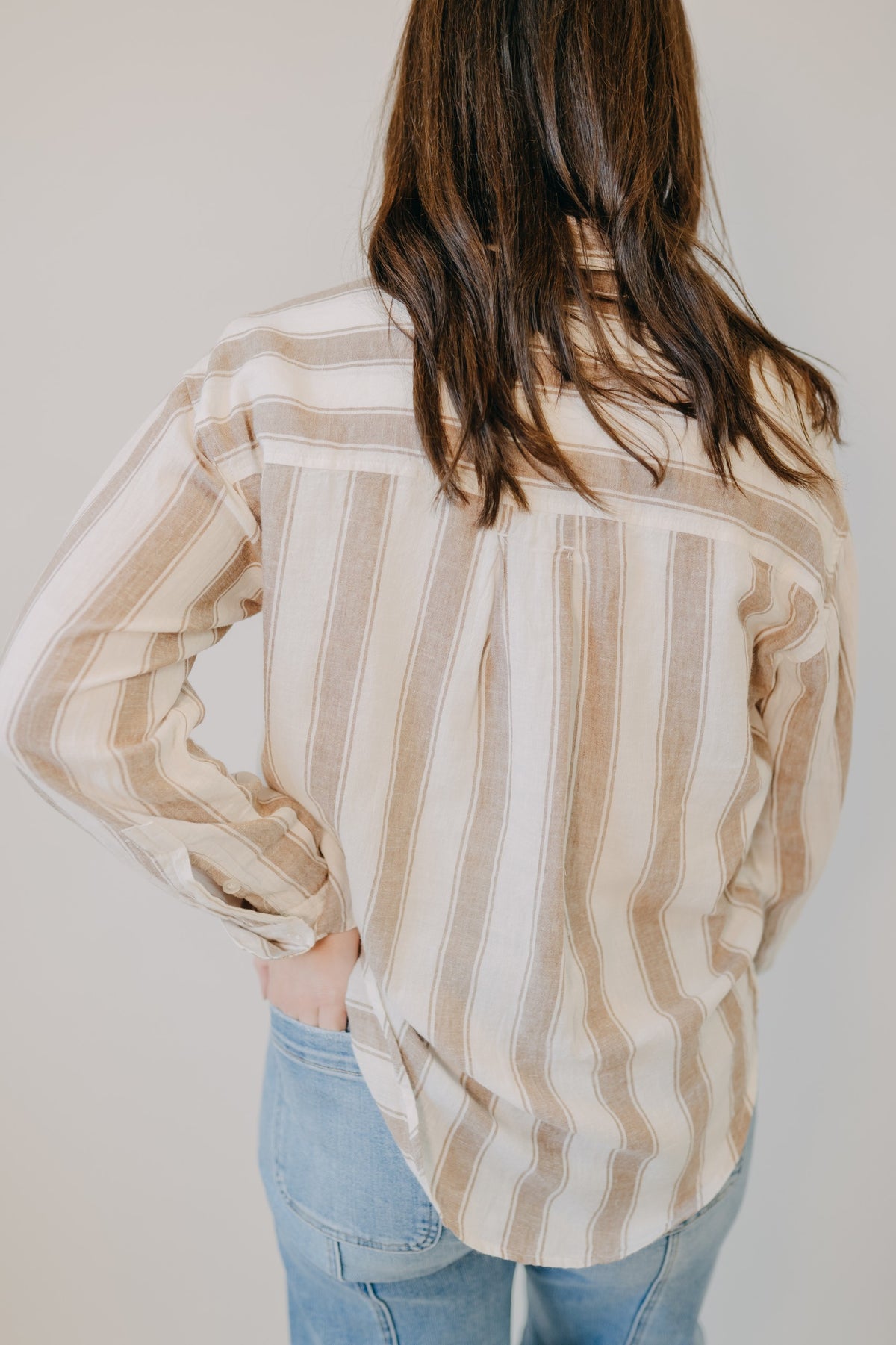 Z Supply | The Perfect Striped Button Up | Light Toffee