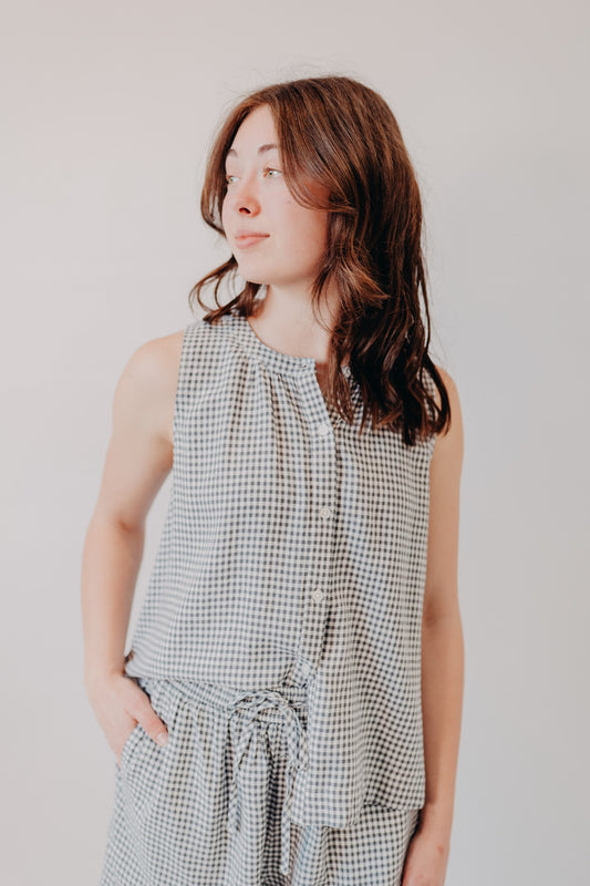 Thread & Supply | Caelis Tank | Charcoal Gingham