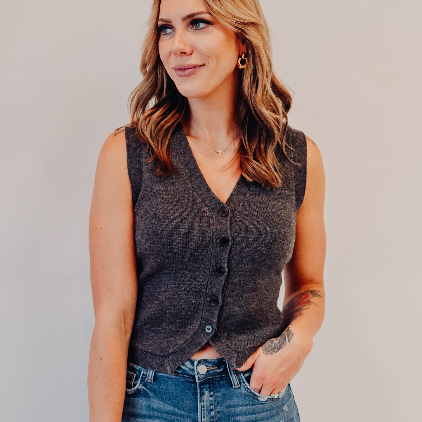 Sweater Vest | Charcoal