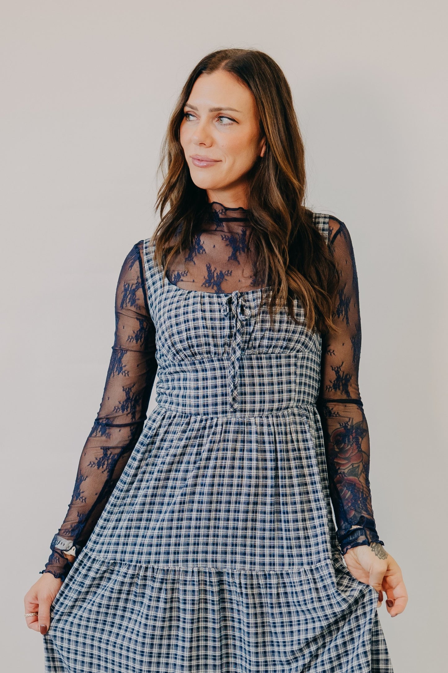 Hem & Thread | Lace Long Sleeve | Navy