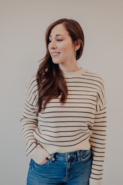 Thread & Supply | Ely Sweater | Cream Chocolate