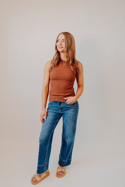 Blu Pepper | Sleeveless Sweater Top | Copper