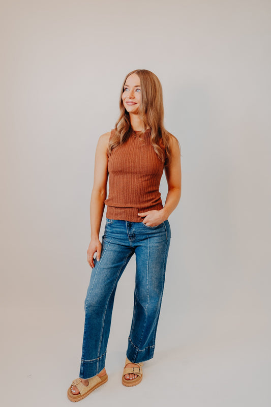 Blu Pepper | Sleeveless Sweater Top | Copper