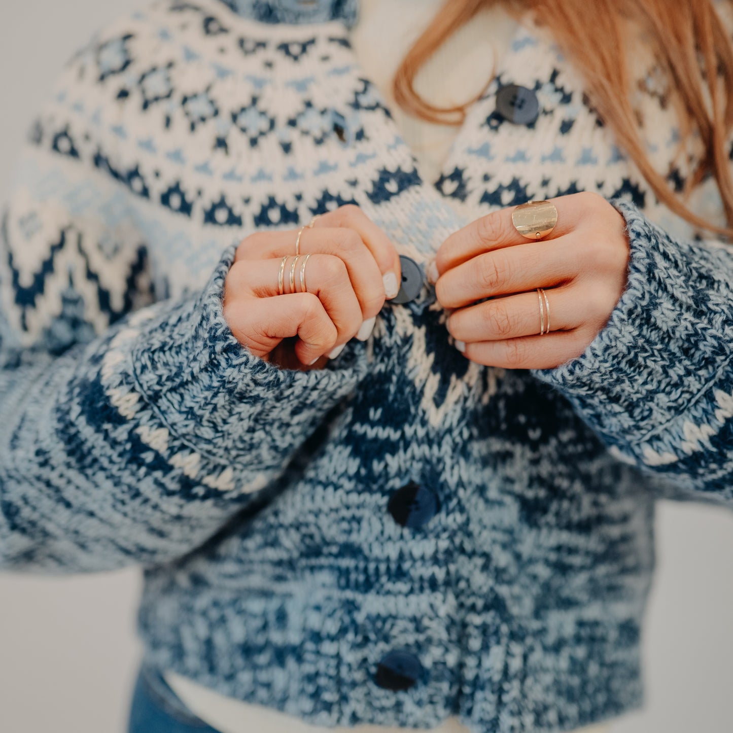 Z Supply | North Sea Fairisle Cardigan | Blue Velvet Heather