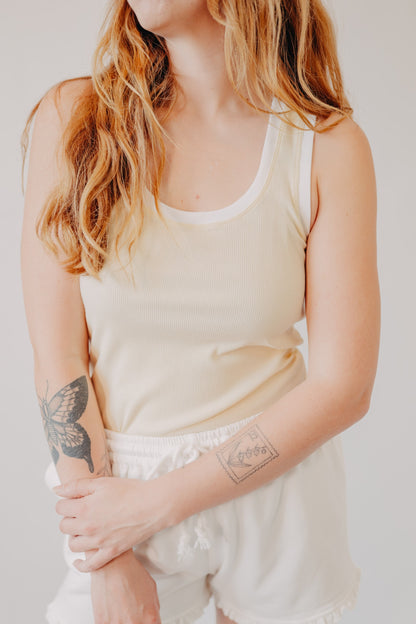 Z Supply | Sirena Colorblocked Rib Tank | Pineapple