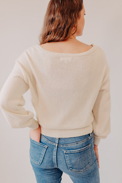 Blu Pepper | American Heart Puppy Sweater | Ivory