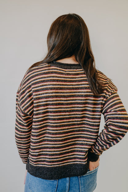 By Together | Briar Striped Sweater | Chocolate