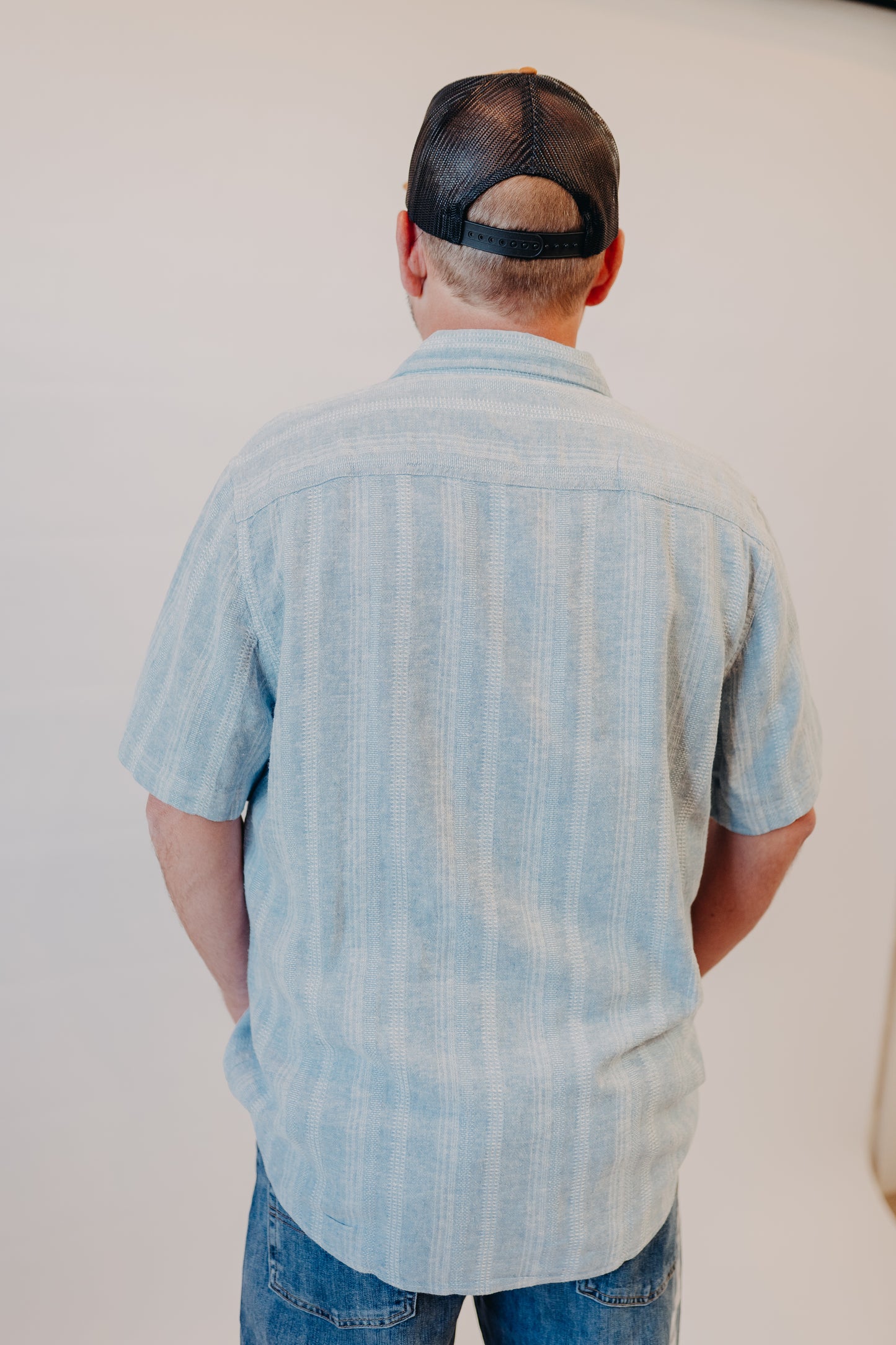 Flag & Anthem | Oceanside Linen Blend Shirt | Lt Blue
