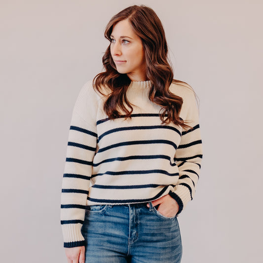 Z Supply | Boyfriend Stripe Sweater | Sea Salt