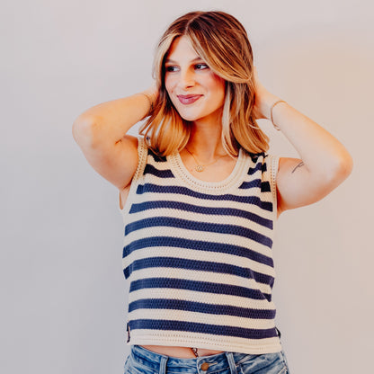 The Normal Brand | Wanderlust Tank | Cream/Navy