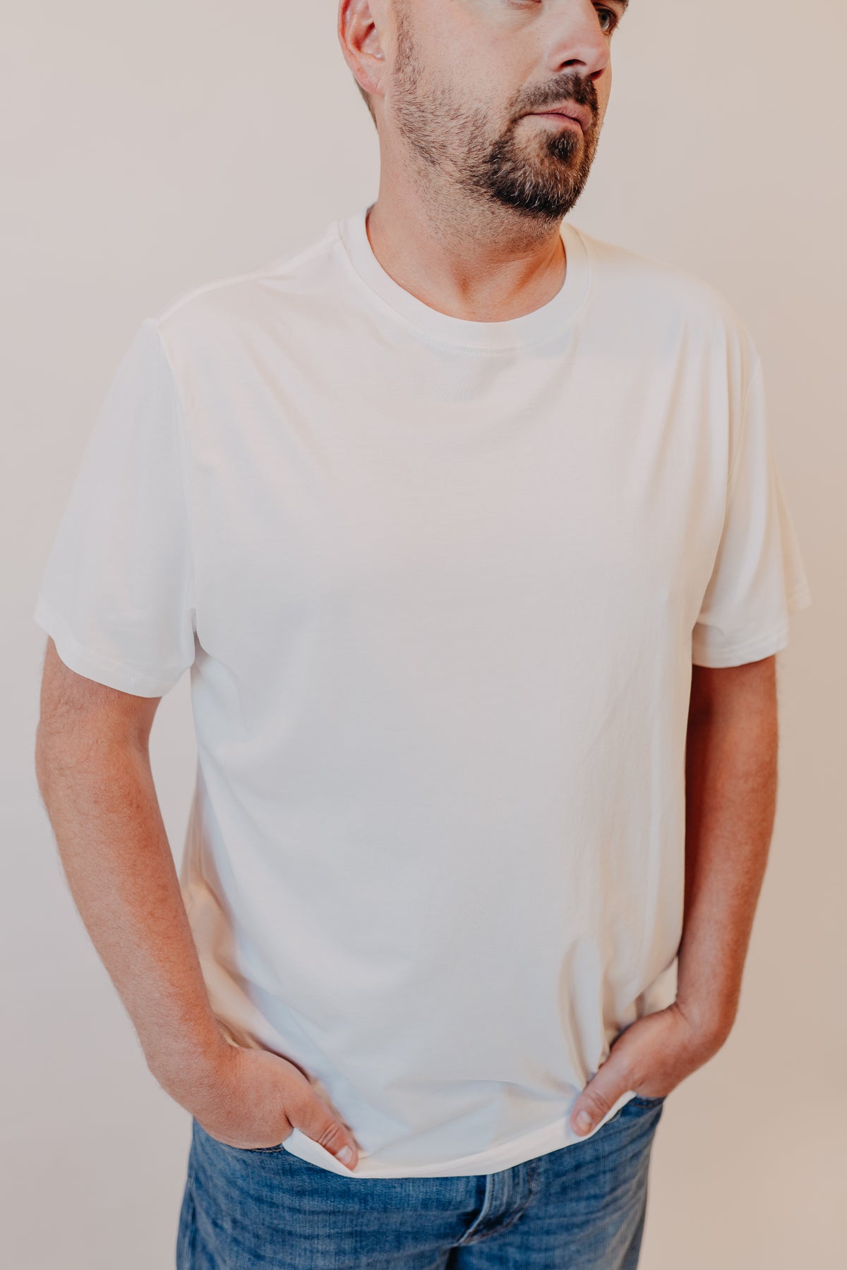 Flag & Anthem | Essential Stretch Crew Tee | White