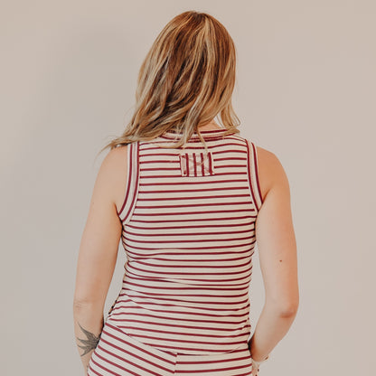 Blu Pepper | Stripe Tank Top | Burgundy