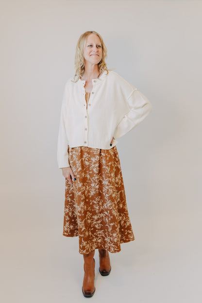 Blu Pepper | Raw Edge Exposed Seam Cardigan | Ivory