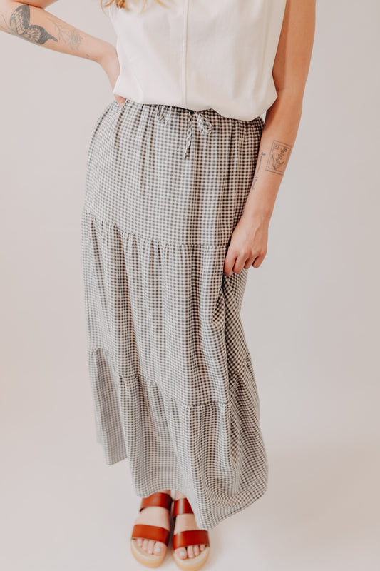 Thread & Supply | Caelis Skirt | Charcoal Gingham
