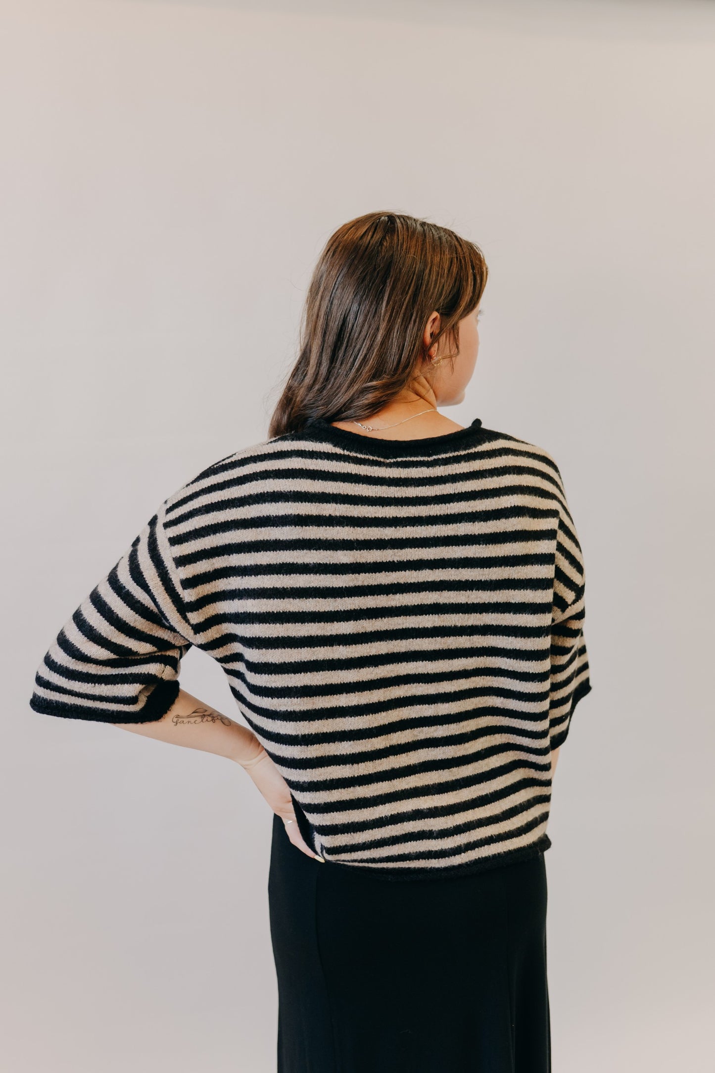 By Together | Kelsey Quarter Sleeve Cardigan | Black Taupe